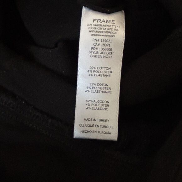 FRAME Jet Set Flare Pants – Noir (Black), Size 1 - Picture 8 of 9